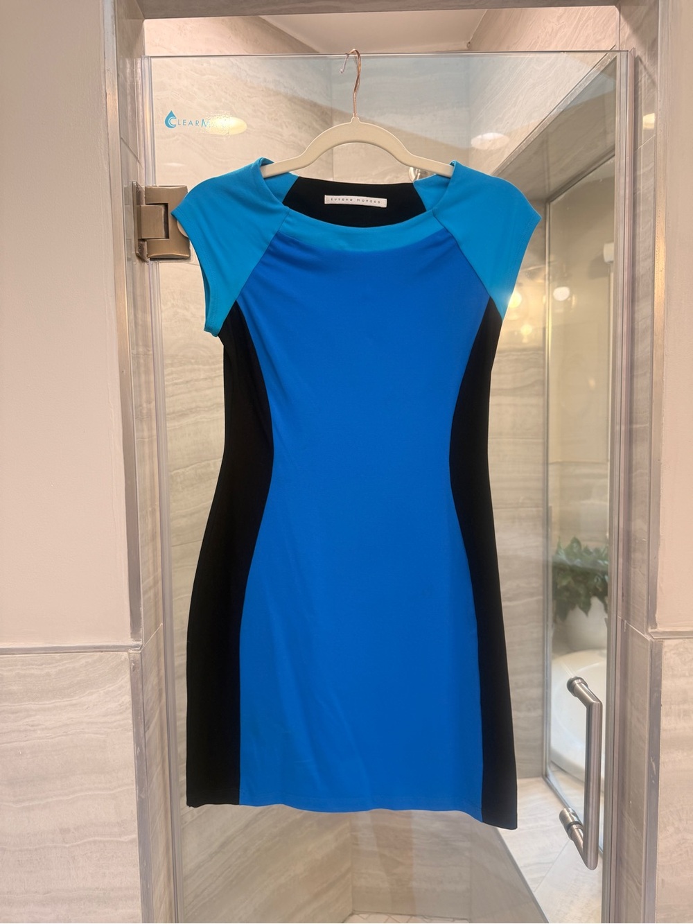 Susana Monaco Black & Bright Blue Colorblock Dress - Picture 5 of 10